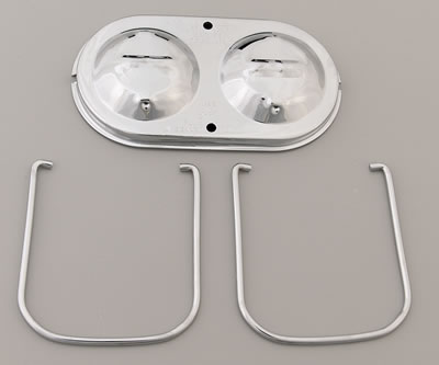 Trans-Dapt Performance Master Cylinder Covers 9102 Cover, Steel, Chrome, Dual Bail, 5 3/4 in. x 3 in., Each thumbnail 3