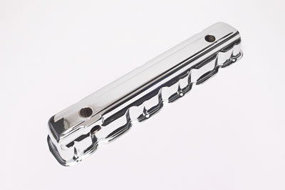 Trans-Dapt Performance Chrome Valve Covers 9233 Cover, Stock Height, Steel, Chrome, Plain, Chevy, 194/230/250/292, L6, Each thumbnail 2