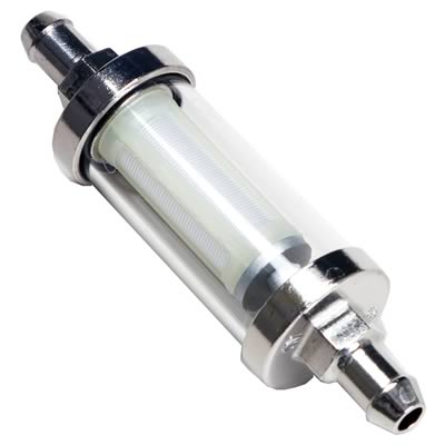 Trans-Dapt Performance Glass and Chrome Fuel Filter with 0.313 in. Inlet Size 9247 Clear/Chrome 5 1/16" Outlet