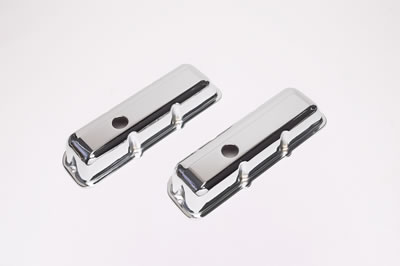 Trans-Dapt Performance Chrome Valve Covers 9390 Covers, Stock Height, Steel, Chrome, Plain, Chevy, Truck 1980-89, 2.8L, V6, Pair thumbnail 4