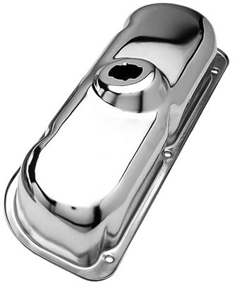 Trans-Dapt Performance Chrome Valve Covers 9432 Covers, Stock Height, Steel, Chrome, Plain, Ford, 3.8L V6, Pair