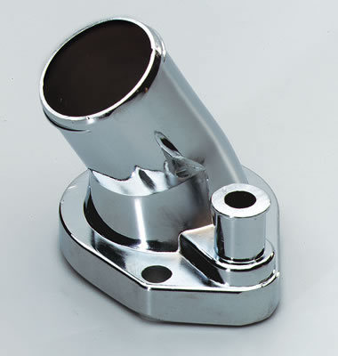 Trans-Dapt Performance Chrome Water Necks 9440 Neck, Zinc Alloy, Plated, O-Ring, 45 Degree, Ford, 221-302/351W, Each