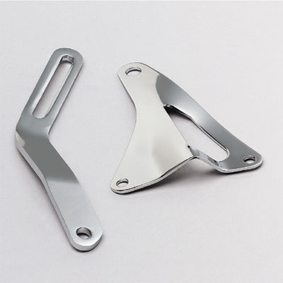 Trans-Dapt Performance Steel Alternator Brackets 9455 Bracket, Steel, Chrome, Cylinder Head Mount, Ford, Kit thumbnail 2