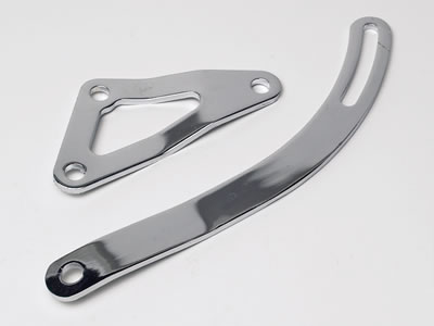 Trans-Dapt Performance Steel Alternator Brackets 9456 Bracket, Steel, Chrome, Cylinder Head Mount, Mopar, Small Block LA, Set thumbnail 2