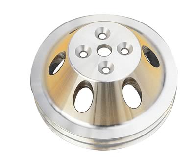 Trans-Dapt Performance Aluminum Water Pump Pulleys 9479 Pulley, V-Belt, 2-Groove, Aluminum, Machined, Chevy, Small Block, Short Pump, Each thumbnail 2