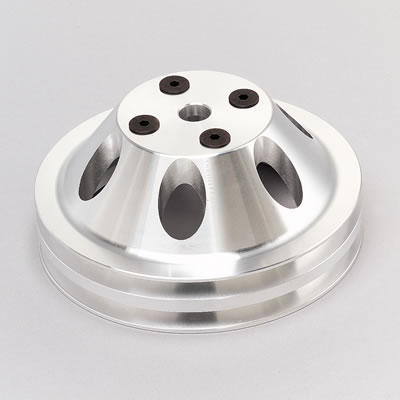 Trans-Dapt Performance Aluminum Water Pump Pulleys 9483 Pulley, V-Belt, 2-Groove, Aluminum, Machined, Chevy, Small Block, Long Pump, Each thumbnail 5