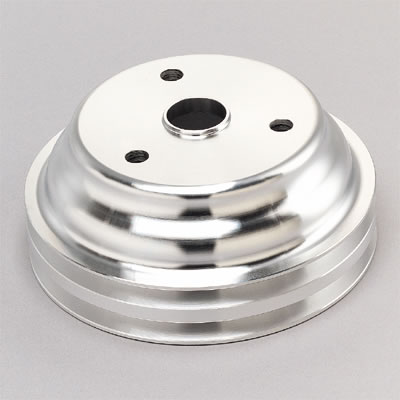 Trans-Dapt Performance Aluminum Crankshaft Pulleys 9485 Pulley, V-Belt, 2-Groove, 6.6 in., Aluminum, Natural, Chevy, Small Block, Long Pump, Each thumbnail 4