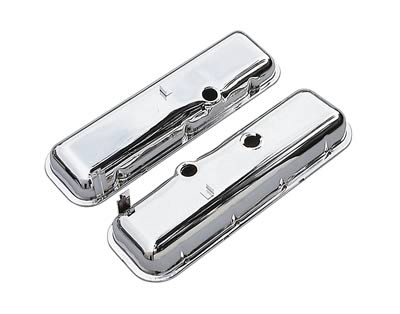 Trans-Dapt Performance Chrome Valve Covers 9503 Covers, Stock Height, Steel, Chrome, Plain, Chevy, Big Block, Pair thumbnail 2
