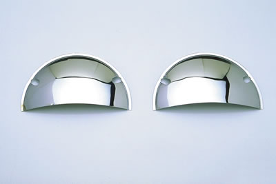 Trans-Dapt Performance Headlight Half Shields 9511 Covers, Shields, Chrome, 5 3/4 in., Round, Pair