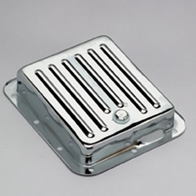 Trans-Dapt Performance Transmission Pans 9531 Pan, Stock, Steel, Chrome, Finned, Case Fill, Ford, C-4, Each thumbnail 2