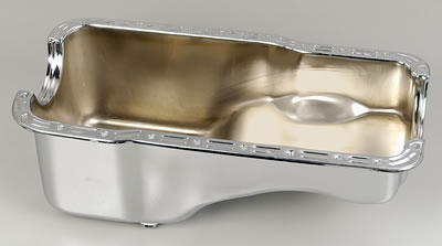 Trans-Dapt Performance OEM Replacement Oil Pans 9532 Pan, Steel, Chrome Plated, 4 qt., Ford, 351W, Each thumbnail 2