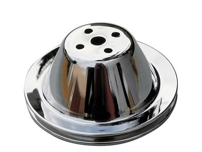 Trans-Dapt Performance Chrome Water Pump Pulleys 9600 Pulley, V-Belt, 1-Groove, Steel, Chrome, Chevy, Small Block, Short Pump, Each thumbnail 2