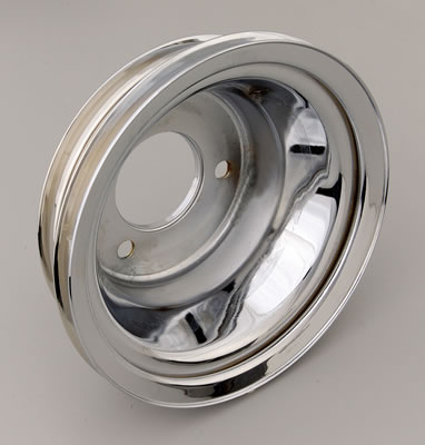 Trans-Dapt Performance Steel Crankshaft Pulleys 9724 Pulley, V-Belt, 3-Groove, 7.8 in., Steel, Chrome, Chevy, Big Block, Long Pump, Each thumbnail 5