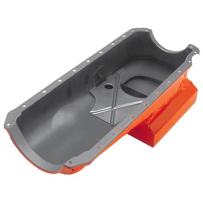Trans-Dapt Performance Drag Race Oil Pans 9729 Pan, Steel, Orange, 6 qt., Chevy, Big Block, Each