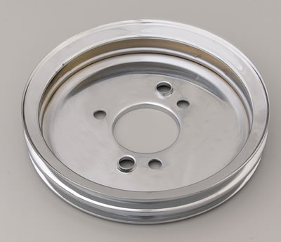 Trans-Dapt Performance Steel Crankshaft Pulleys 9816 Pulley, V-Belt, 2-Groove, 7.6 in., Steel, Chrome, Chevy, Big Block, Short Pump, Each thumbnail 5