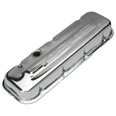 Trans-Dapt Performance Chrome Valve Covers 9844 Covers, Stock Height, Steel, Chrome, 454 Logo, Chevy, Big Block, Pair thumbnail 3