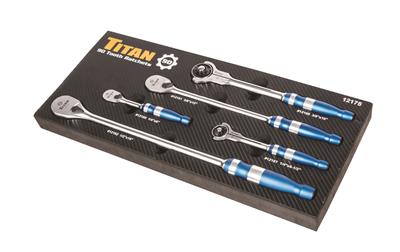 Titan Tools 12175 Titan 90-Tooth Flat and Swivel Head Ratchet Sets