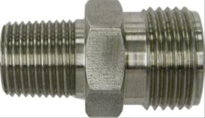 Vintage Air Manifold Heater Hose Fittings 36032-MPA Fitting, Straight, Male -10 AN O-Ring, Male 3/8 in. NPT, Stainless Steel, Natural, Each thumbnail 3