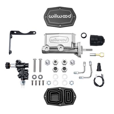 Wilwood MOPAR Compact Tandem M/C Kit w/ P-Valve & Pushrod 15/16in Bore - Chrome Powdercoat