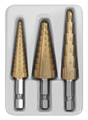 Step Drill Bit >> Performance Tool Step Drill Bit 3 Piece Sets W9003 Step Drill Bit >> Performance Tool Step Drill Bit 3 Piece Sets W9003