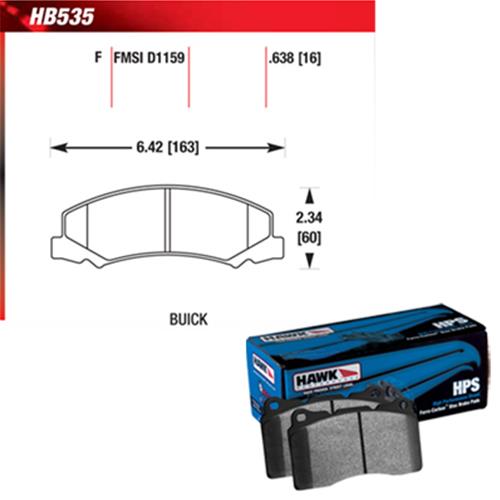 Hawk Performance HB535F.638 HPS Performance Ceramic Brake Pad