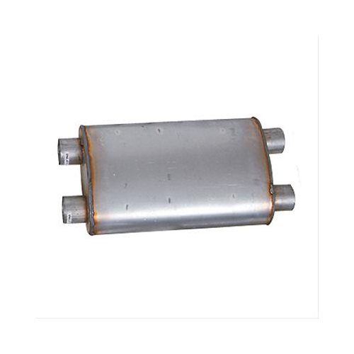 Summit Racing 630525-1 Muffler Oval 2.5in Offset Inlet//Outlet 304 SS Polished