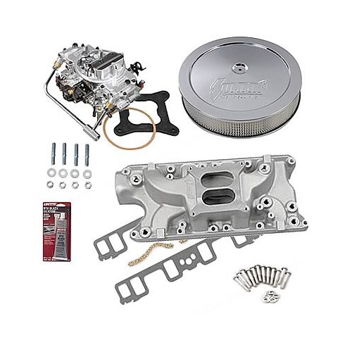 SBF 289 302 Ford Stage 2 Intake Manifold, 750 cfm Carb, & Air Cleaner