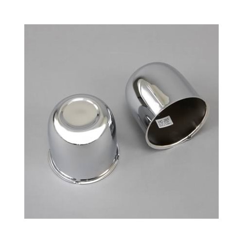 Gorilla Center Caps 3.25" Dia PushThrough Dome Chrome Steel Pair HC201