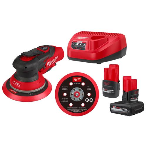 Milwaukee Tool 2585-22CX: Milwaukee M12 FUEL 6 in. Random Orbital Sanders (3/16 in.)