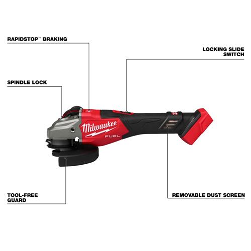 Milwaukee Tool 3671-20: Milwaukee M18 FUEL Braking Grinders with Slide Switch