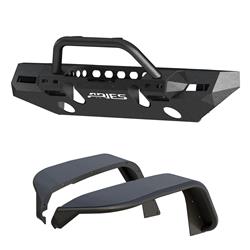 Aries Automotive TrailChaser Front Bumper with Corner Guards, Brush Guards and Fender Flares for 2018-2025 WRANGLER - 2082086