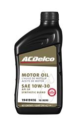 10W30 ACDelco Gold Synthetic Engine Oil 19419416