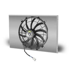 16 Inch 2,170 CFM AFCO Racing Electric Fan and Aluminum Shroud Kit 84296-F-SS-Y