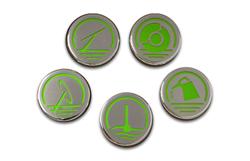 American Car Craft Fluid Cap Covers for 1997-2004 CORVETTE - ACC-033079-GRN