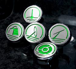 American Car Craft Fluid Cap Covers for 2005-2013 CORVETTE - ACC-043105-GRN