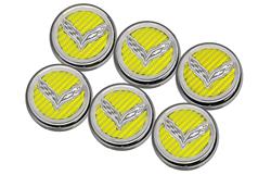 American Car Craft Fluid Cap Covers for 2015-2019 CORVETTE - ACC-053014-YLW