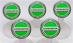 American Car Craft Fluid Cap Covers for 2015-2019 CORVETTE - ACC-053017-GRN