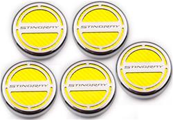 American Car Craft Fluid Cap Covers for 2015-2019 CORVETTE - ACC-053019-YLW