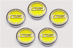 American Car Craft Fluid Cap Covers for 2010-2015 CAMARO - ACC-103073-YLW