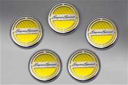 American Car Craft Fluid Cap Covers for 2010-2015 CAMARO - ACC-103075-YLW