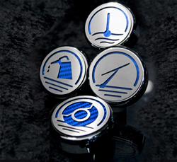 American Car Craft Executive Series Fluid Cap Covers for 2005-2009 MUSTANG - ACC-273042-BLU