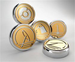 American Car Craft Executive Series Fluid Cap Covers for 2005-2009 MUSTANG - ACC-273042-ORG