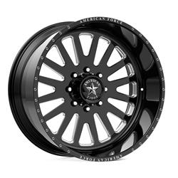 American Force Atom SS6 Series Gloss Black Wheels with Machined Windows 26x14