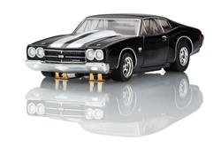 AFX Racing 1970 Chevy Chevelle SS454 LS6 Black/White Mega G+ Slot Cars 22118