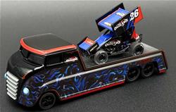1:64 Scale 2026 World of Outlaws Hauler and Sprint Car Diecast Model SC64009