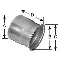 AP Exhaust Pipe Flared Adapters 4 Inch Steel Exhaust Pipe 9472