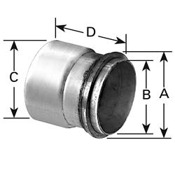 AP Exhaust Pipe Flared Adapters 5.125 Inch Steel Exhaust Pipe 9715