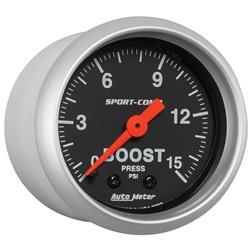 Auto Meter Phantom 2-1/16 0-15 PSI Mechanical Boost Gauge 5702