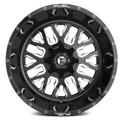 Fuel Off-Road D611 Stroke UTV Gloss Black Milled Wheels 22x7