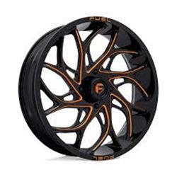 Fuel Off-Road D780 Runner UTV Gloss Black Wheels with Milled Orange Accents